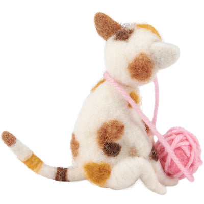 Felt Kitten with Yarn Ball