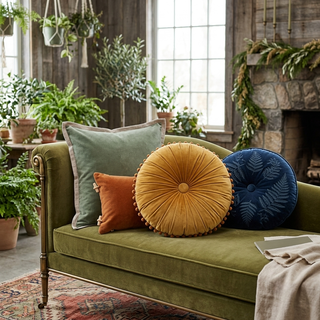 Kimber Round Velvet Pillow