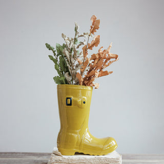Sunshine Yellow Rain Boot Vase