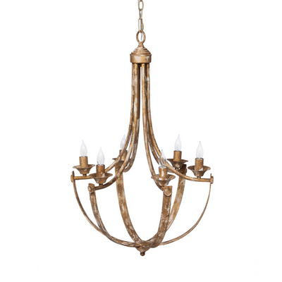 Weathered Gold-Tone Chandelier