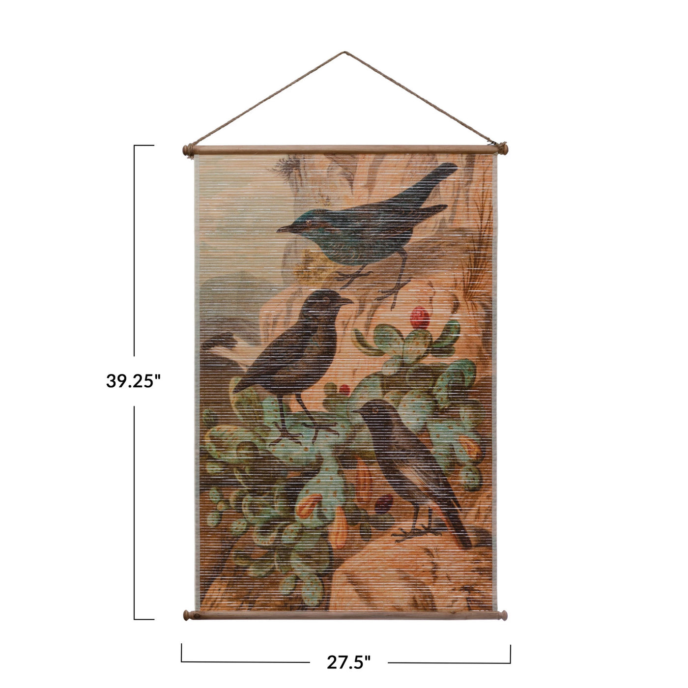 Vintage Style Bamboo Scroll with Birds