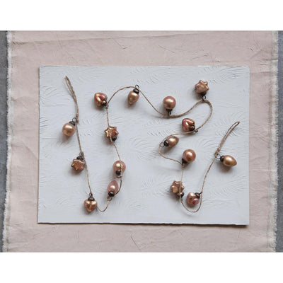 Mercury Glass Garland Pink and Gold Finish