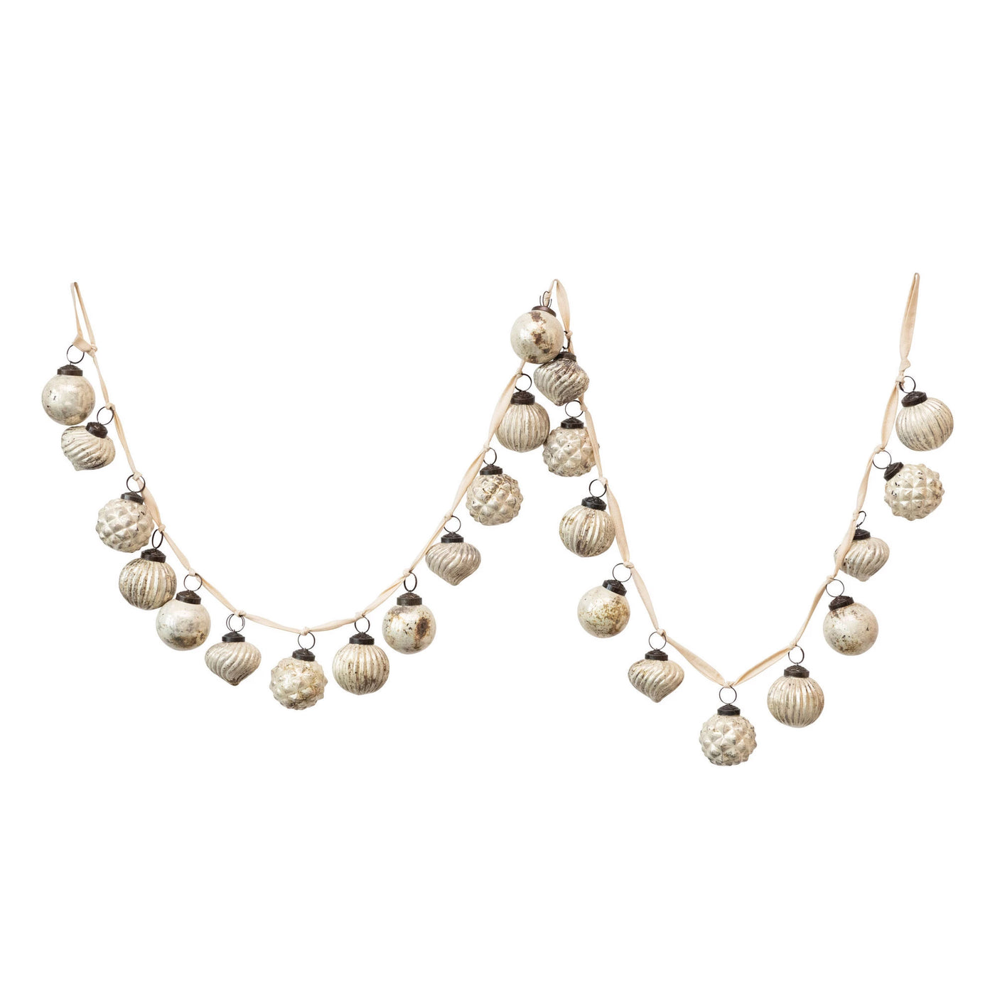 Ivory Mercury Glass Ornament Garland