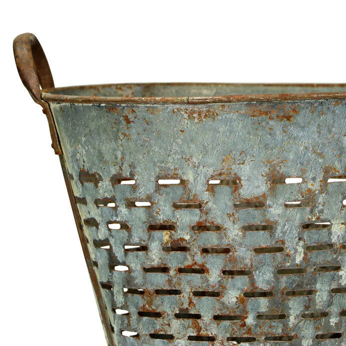 Found Metal Olive Basket