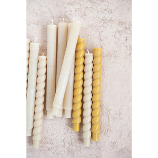 Set of 2 Boxed Twisted Taper Candles - Ivory