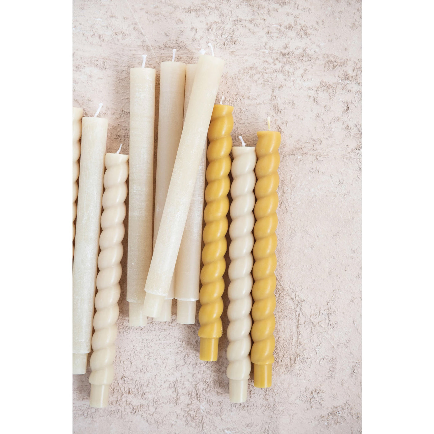 Set of 2 Boxed Twisted Taper Candles - Ivory