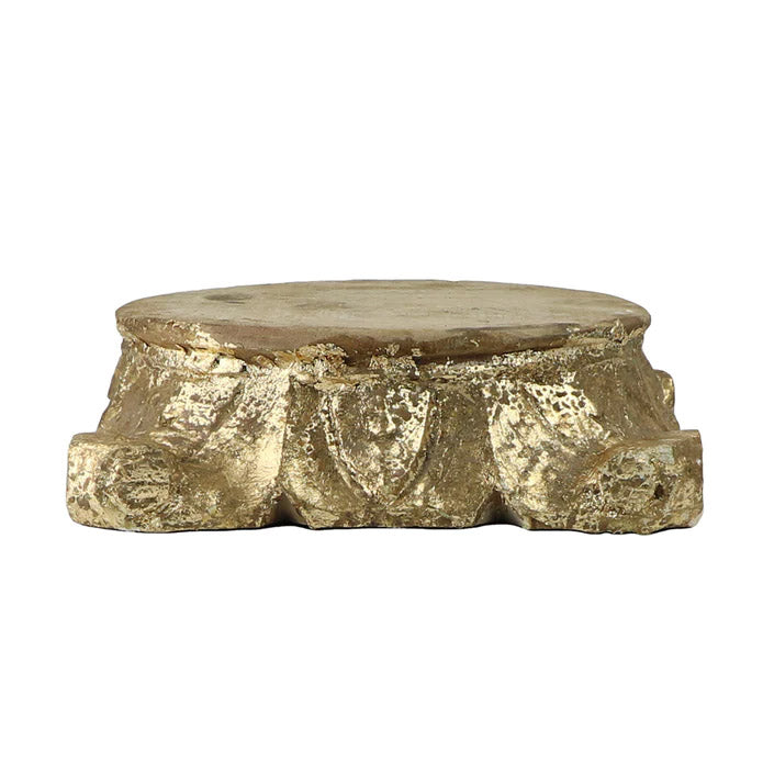 Rustic Gold Gilded Pillar Riser Base Available in 2 Sizes
