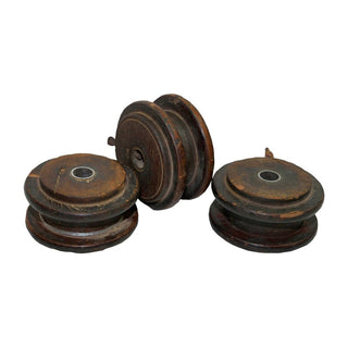 Found Flat Wooden Spool