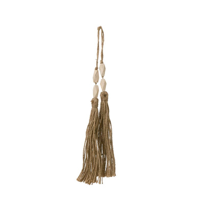Wood Beads with Tassels