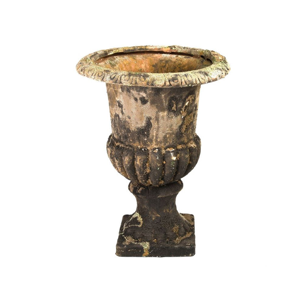 Aged Ceramic French Estate Urn - Small