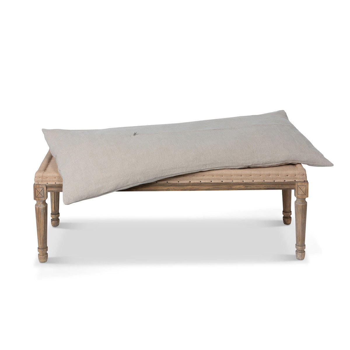 Distressed Oak Pillow Bench