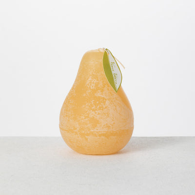 Pear Shaped Timber Candle - Sand Color