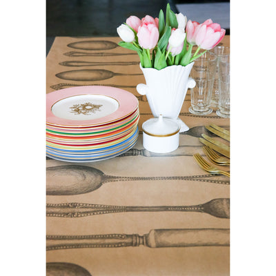 Cutlery on Kraft Paper Table Runner 30" X 25'
