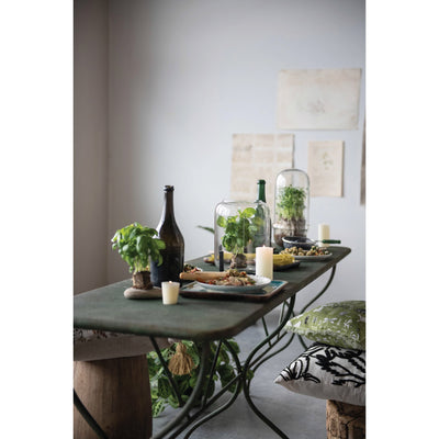 Distressed Metal Table with Green Verdigris Finish- Backordered
