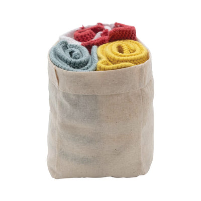 Set of 3 Dish Cloths in Cotton Bag