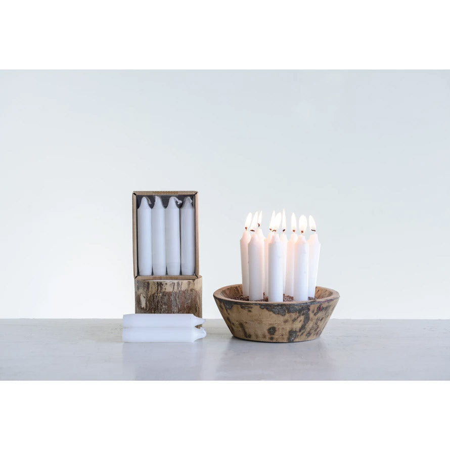 Unscented Short Taper Candles - Boxed Set of 12