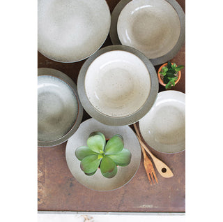 Oatmeal Ceramic Dinner Plate and Bowl - Set of 2