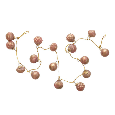 Pink and Gold Mercury Glass Ornament Garland