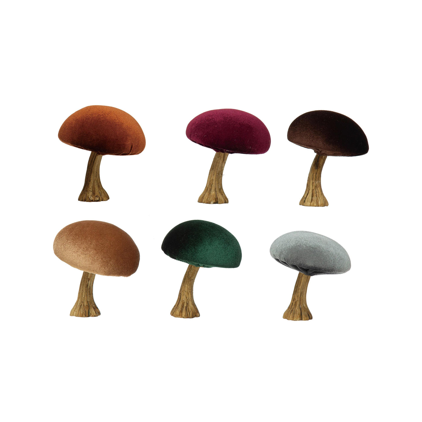 Jewel-Toned Velvet Topped Mushrooms - Choose Color