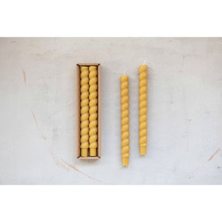 Set of 2 Boxed Twisted Taper Candles - Honey