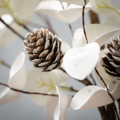 Winter White Eucalyptus Candle Ring Wreath