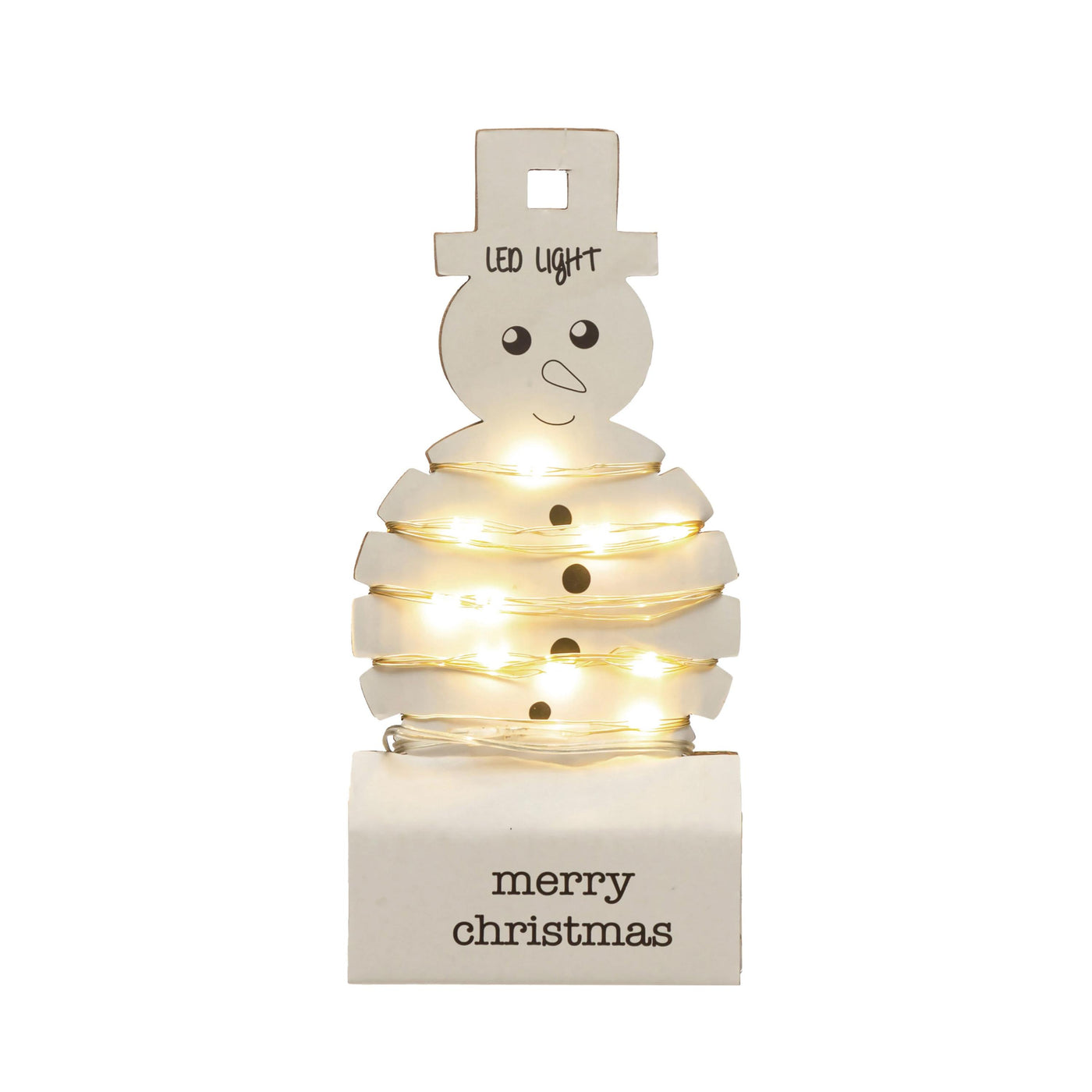 82"L LED String Lights on Snowman Shaped Card