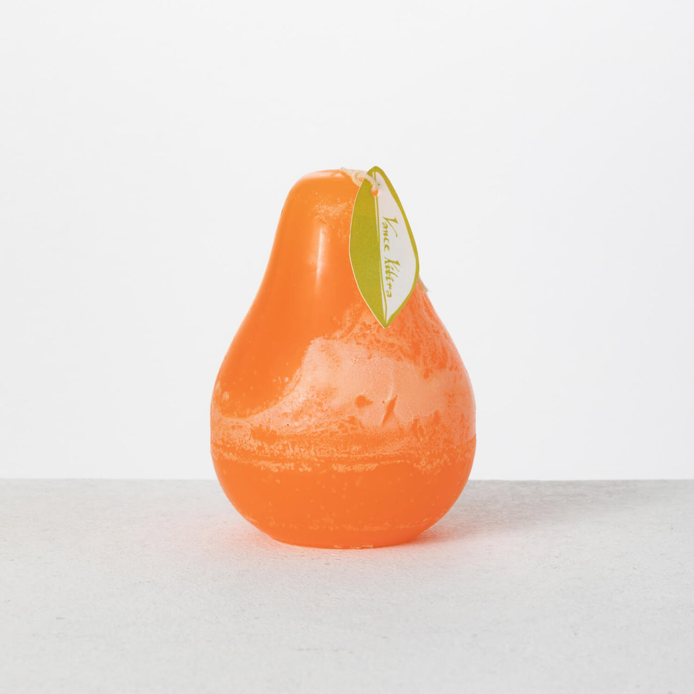 Pear Shaped Timber Candle - Tangerine Color