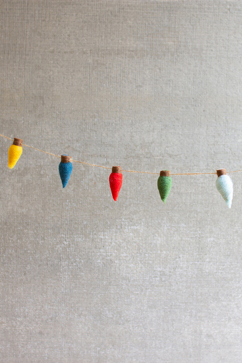 72" Felt Christmas Light Bulb Garland