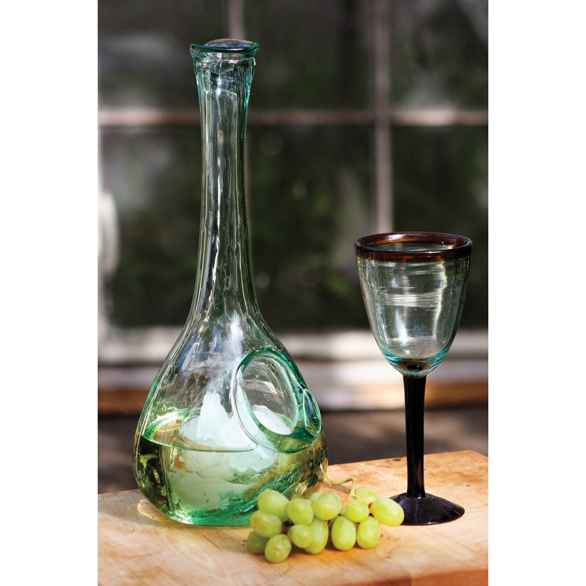 Free Form Recycled Glass White Wine Decanter