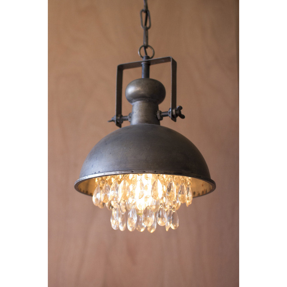 Industrial Style Pendant Light with Gems
