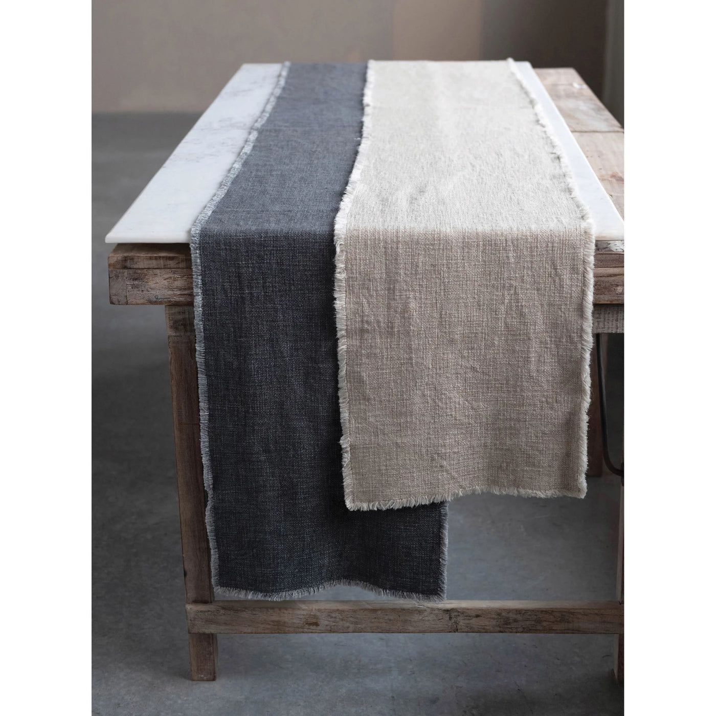 Ivory 108" Linen Blend Table Runner