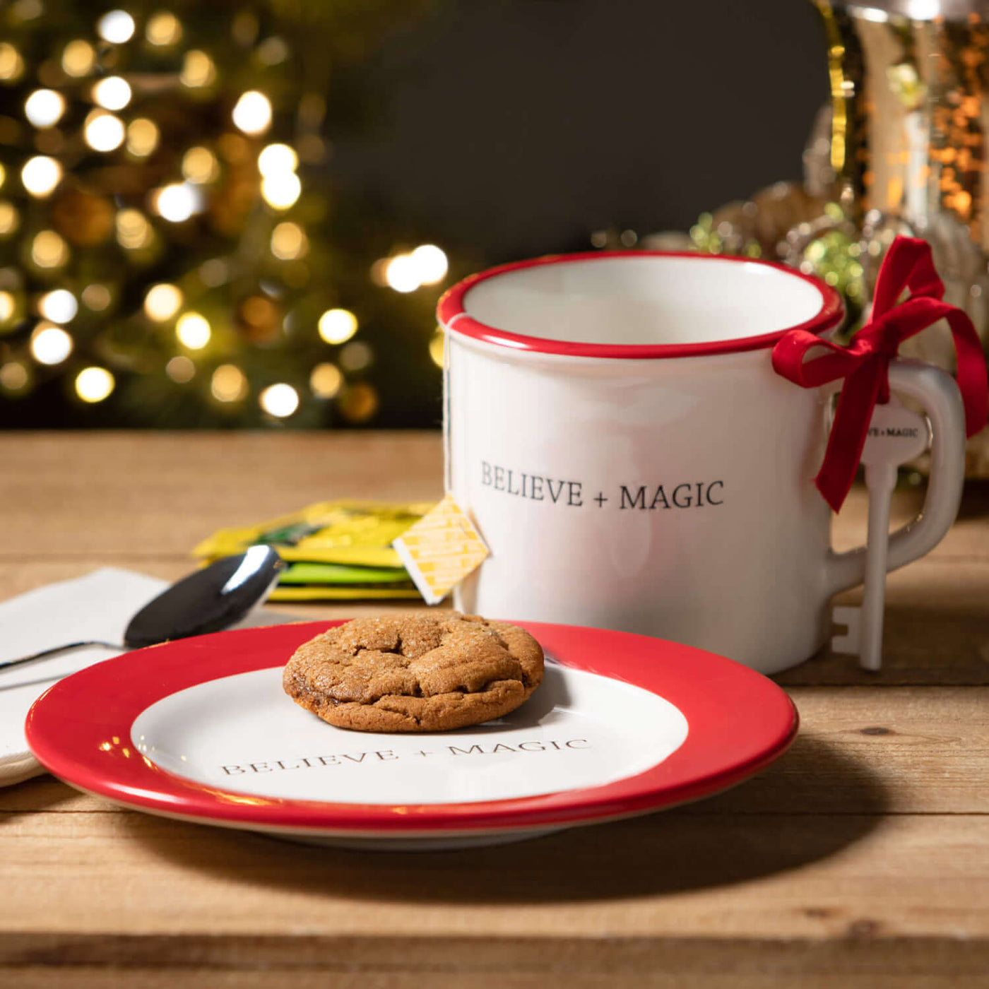 Believe and Magic Christmas Mug and Plate Set