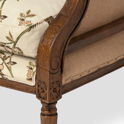 Flourish Pattern Wood Framed Wing Chair- More Coming Soon!