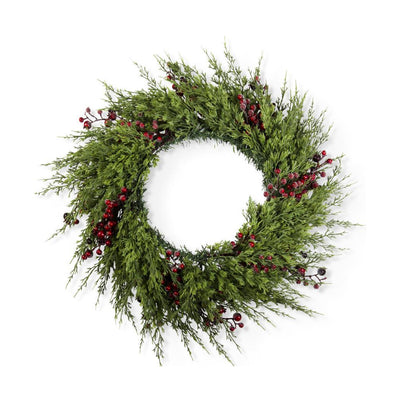 30" Real Touch Cypress Holiday Wreath