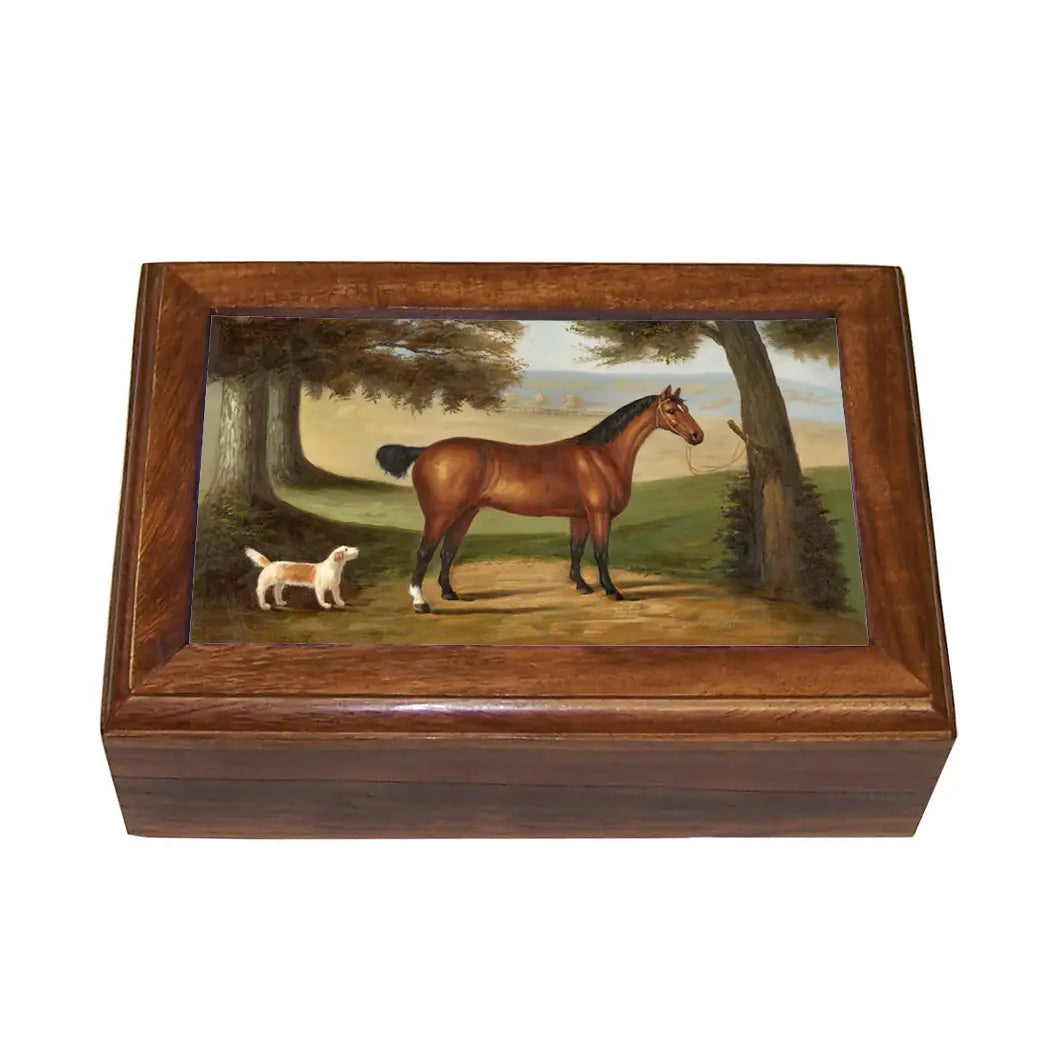 Horse and Dog Print Jewelry Box