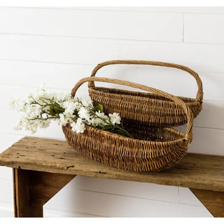 Oval Wicker Gathering Basket