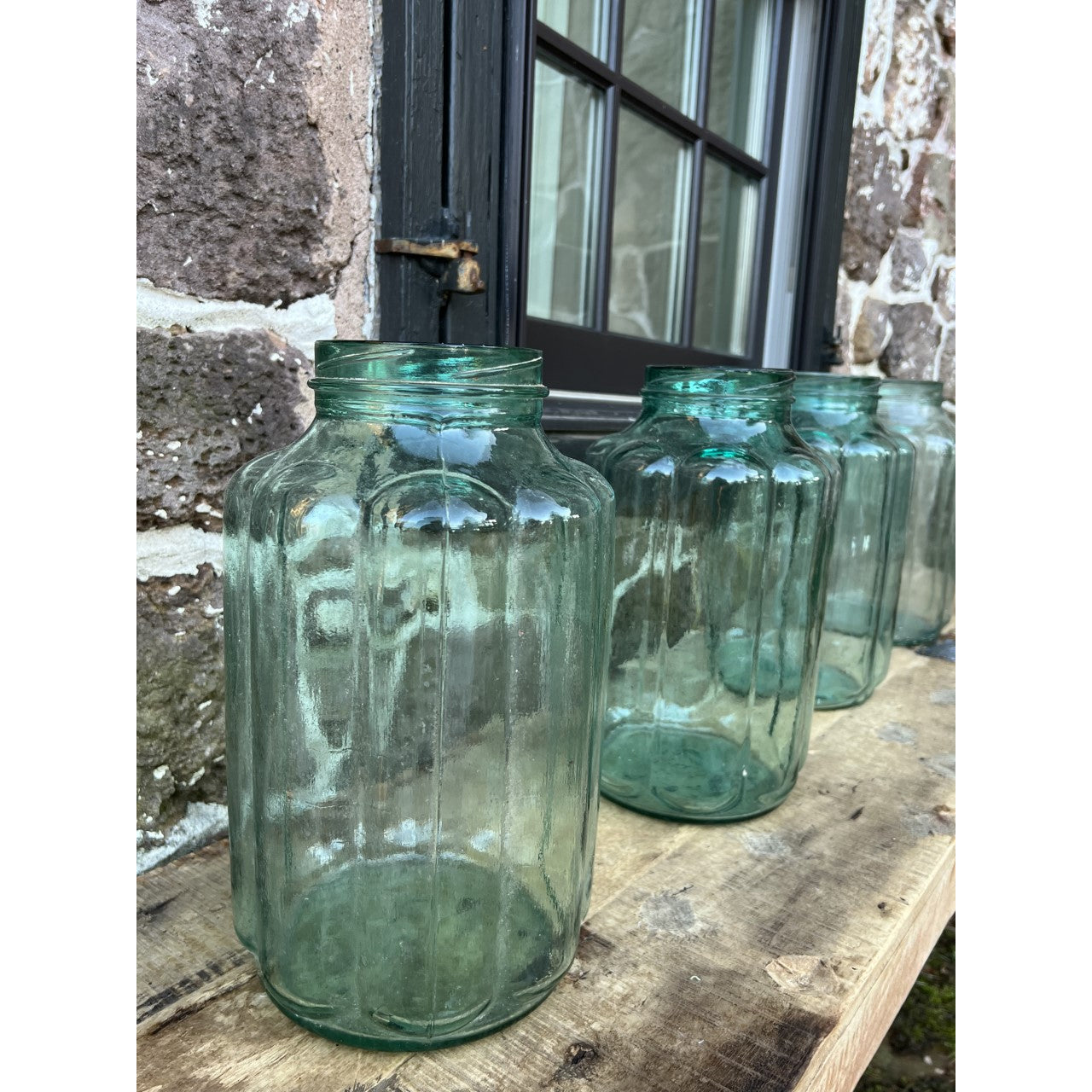 Vintage Large Glass Mason Jar With Lid 