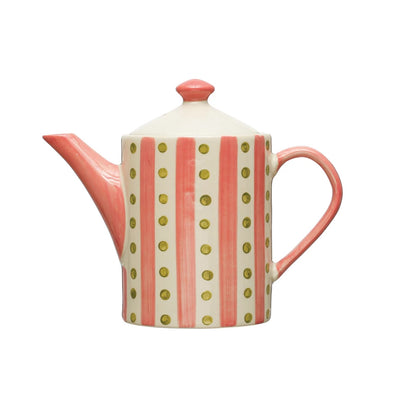 18oz Hand Painted Stoneware Teapot