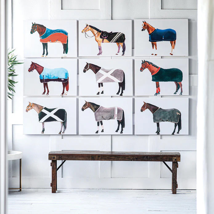 On To The Races Canvas Equestrian Prints - Set of 9