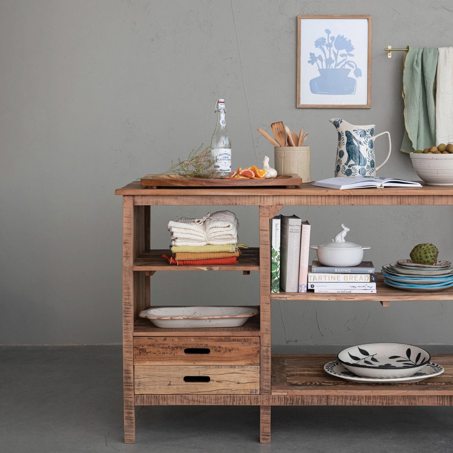 Reclaimed Wood Island Cotton & Crete