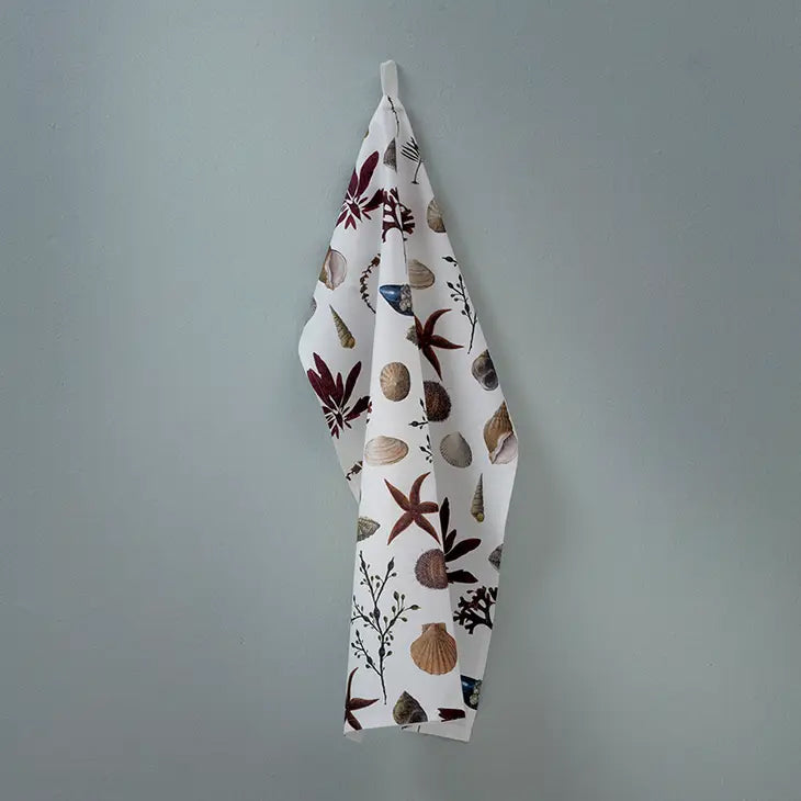 Coastal Seashell Tea Towel Made in Europe