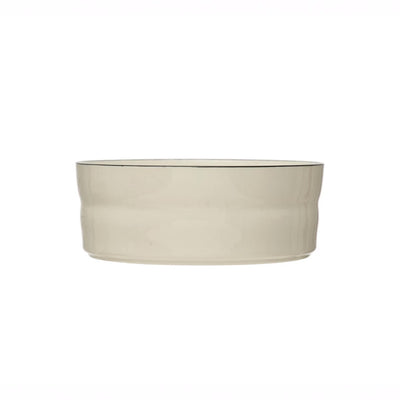 Farmhouse Black and White Stoneware Pet Bowl - Available in Large and Small